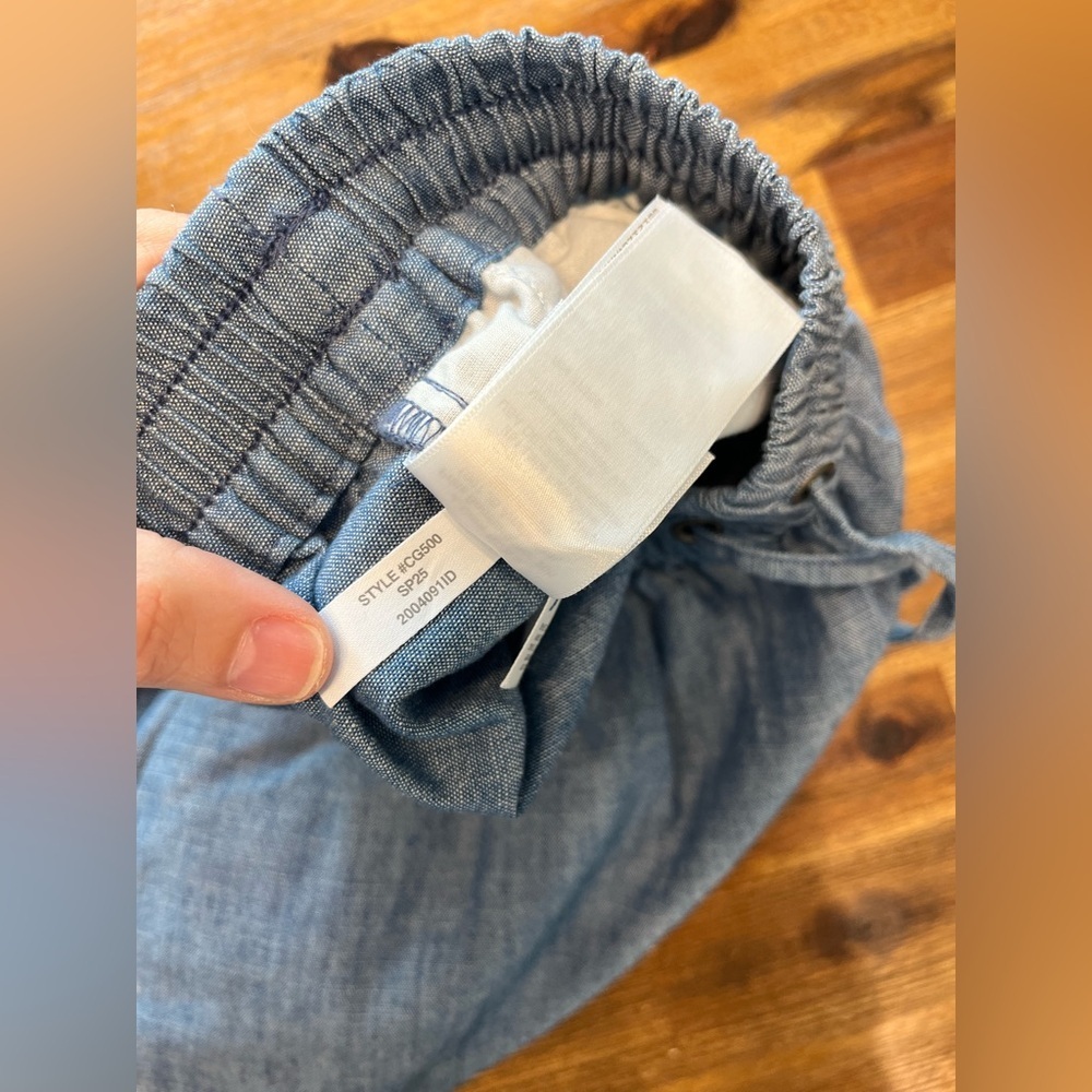 J. Crew Factory Chambray wide-leg drawstring pant Flowy loose cotton size 2 - Picture 13 of 13